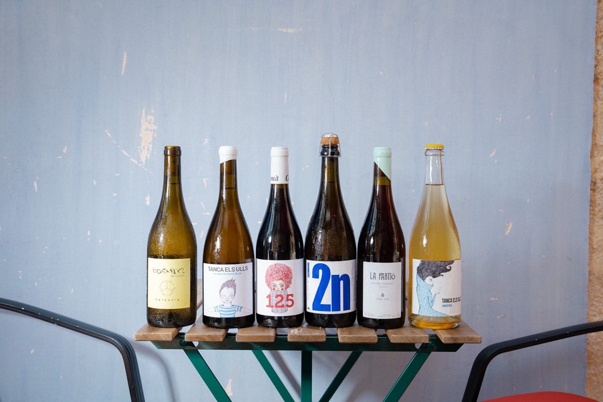Botellas de la carta de vinos